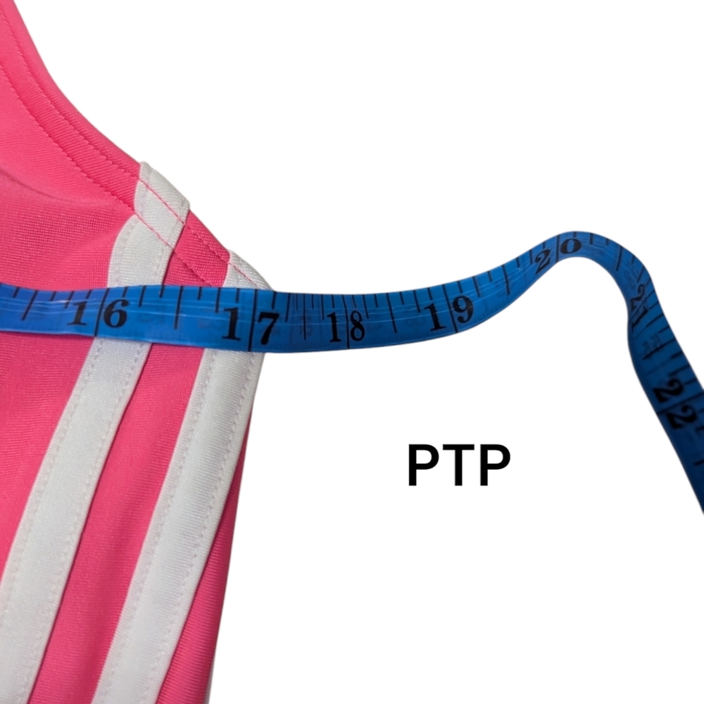 Adidas | Women's 3 Stripe Swimsuit | Lucid Pink/White | Plus Size 16 | - Picture 7 of 11